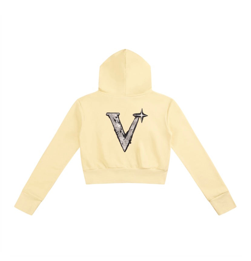 V-star crop zip up