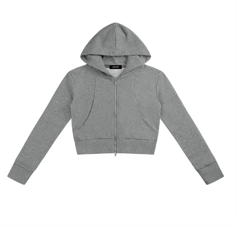 V-star crop zip up