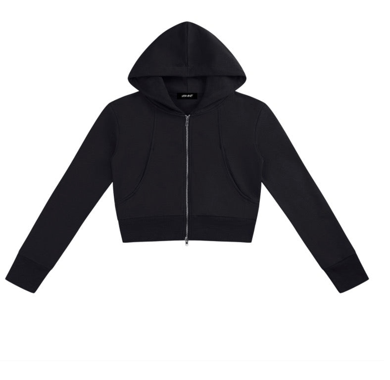 V-star crop zip up